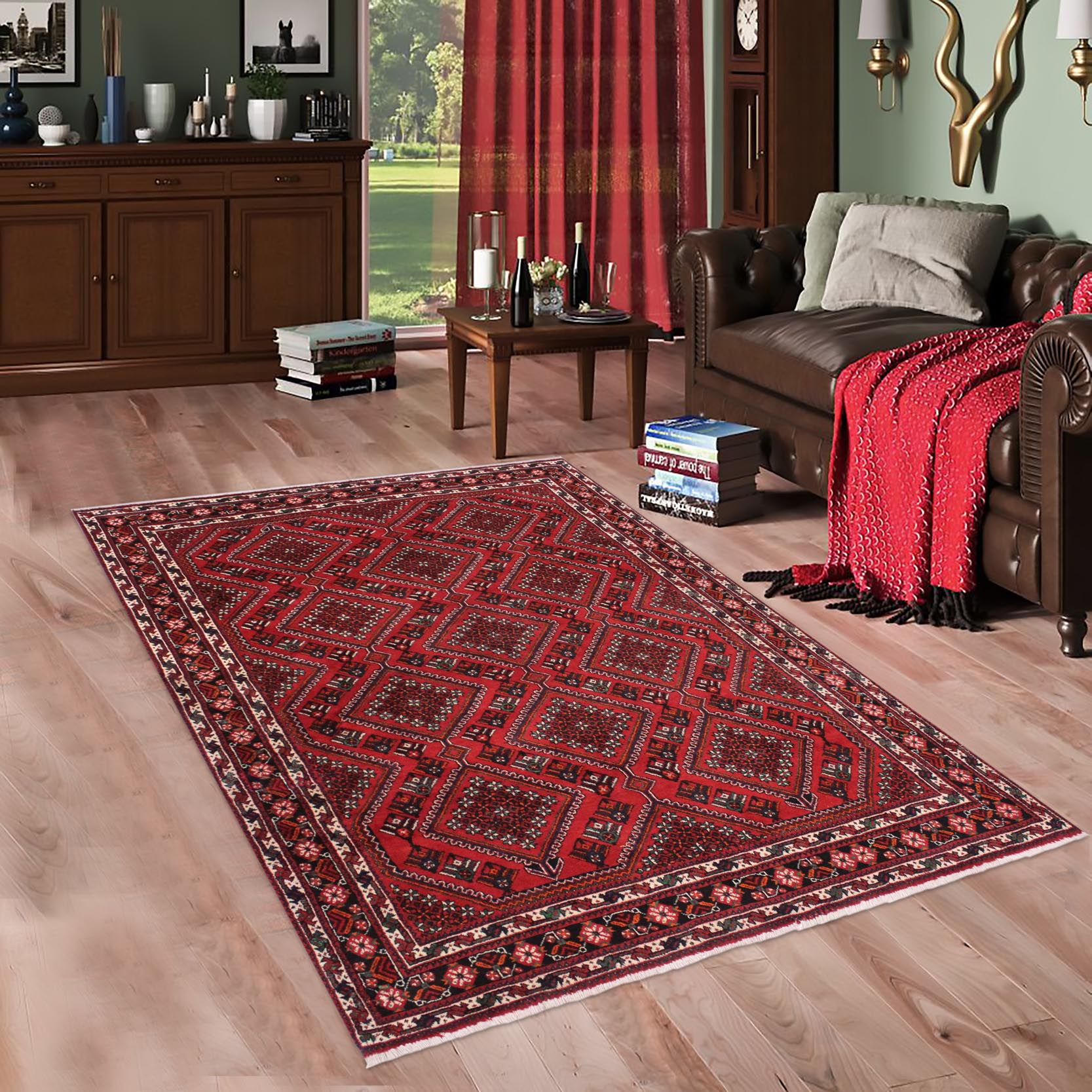 handmade Traditional Antique Red Black Hand Knotted RECTANGLE 100% WOOL area rug 6 x 10