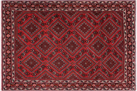 handmade Traditional Antique Red Black Hand Knotted RECTANGLE 100% WOOL area rug 6 x 10