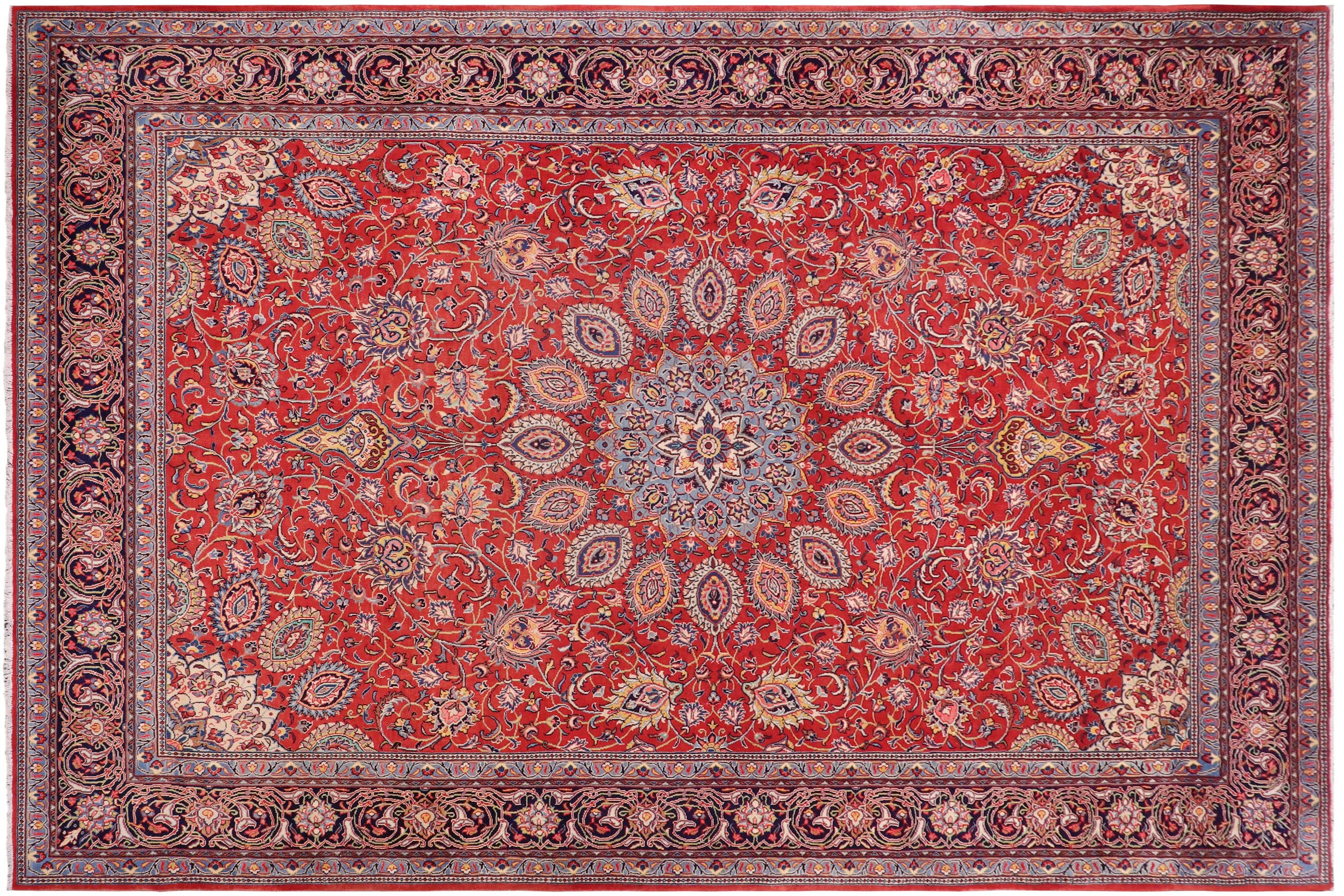 handmade Traditional Antique Rust Blue Hand Knotted RECTANGLE 100% WOOL area rug 10 x 13