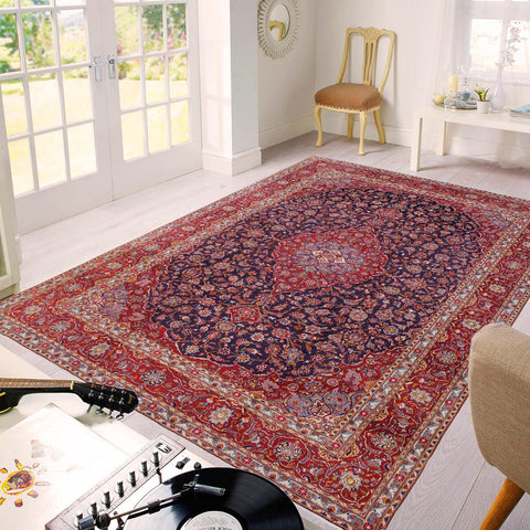 handmade Traditional Antique Blue Red Hand Knotted RECTANGLE 100% WOOL area rug 10 x 14