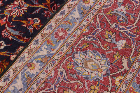 handmade Traditional Antique Blue Red Hand Knotted RECTANGLE 100% WOOL area rug 10 x 14