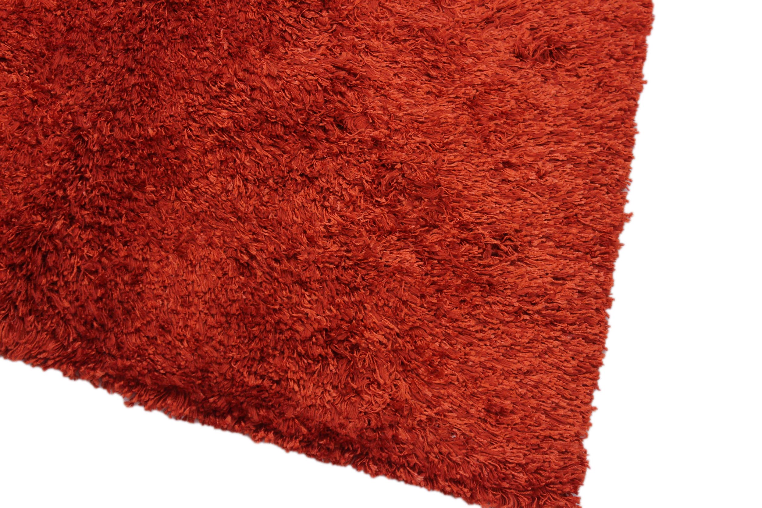 handmade Modern Shag Red Rust Hand Knotted RECTANGLE 100% WOOL area rug 5 x 8