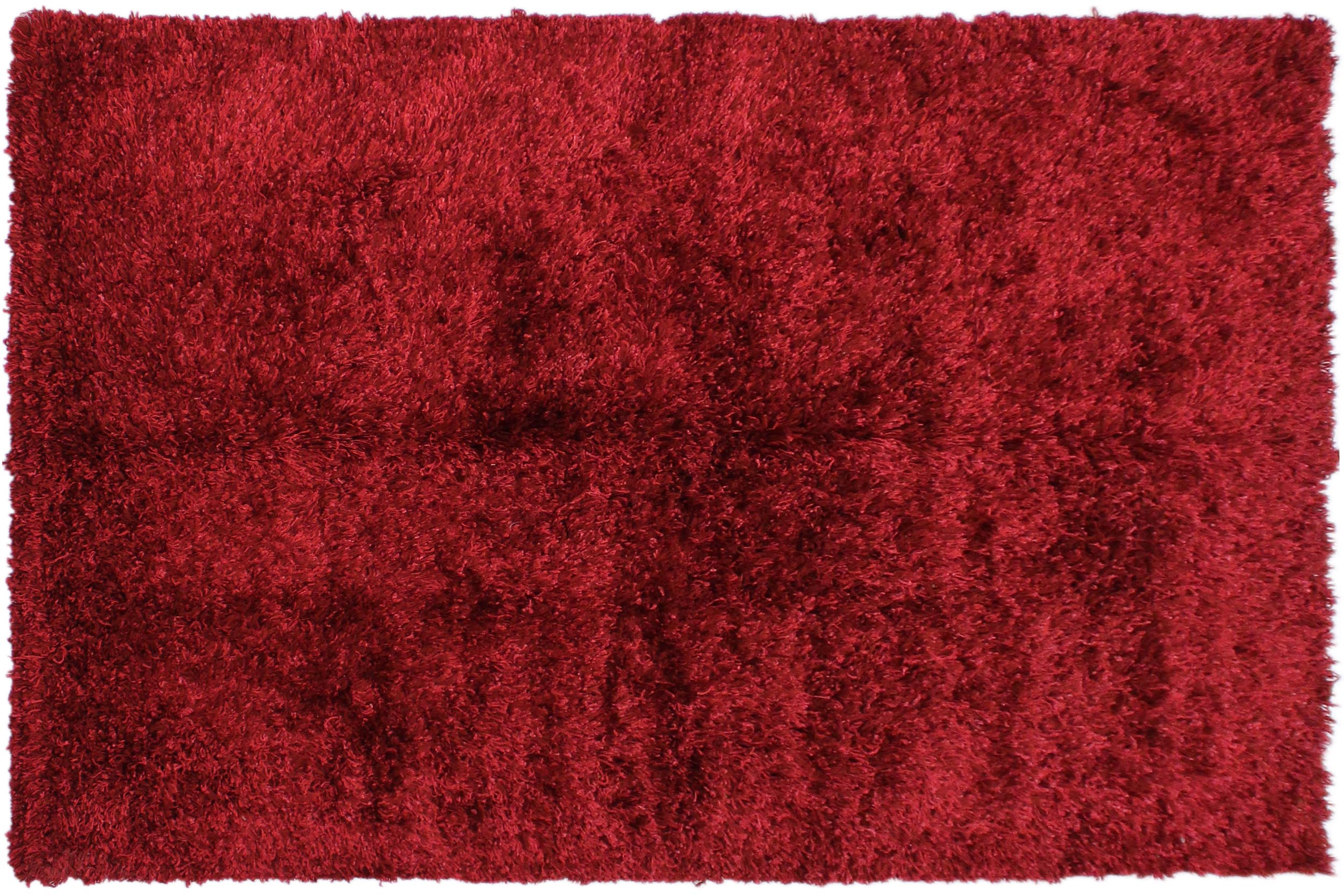 handmade Modern Shag Red Rust Hand Knotted RECTANGLE 100% WOOL area rug 5 x 8