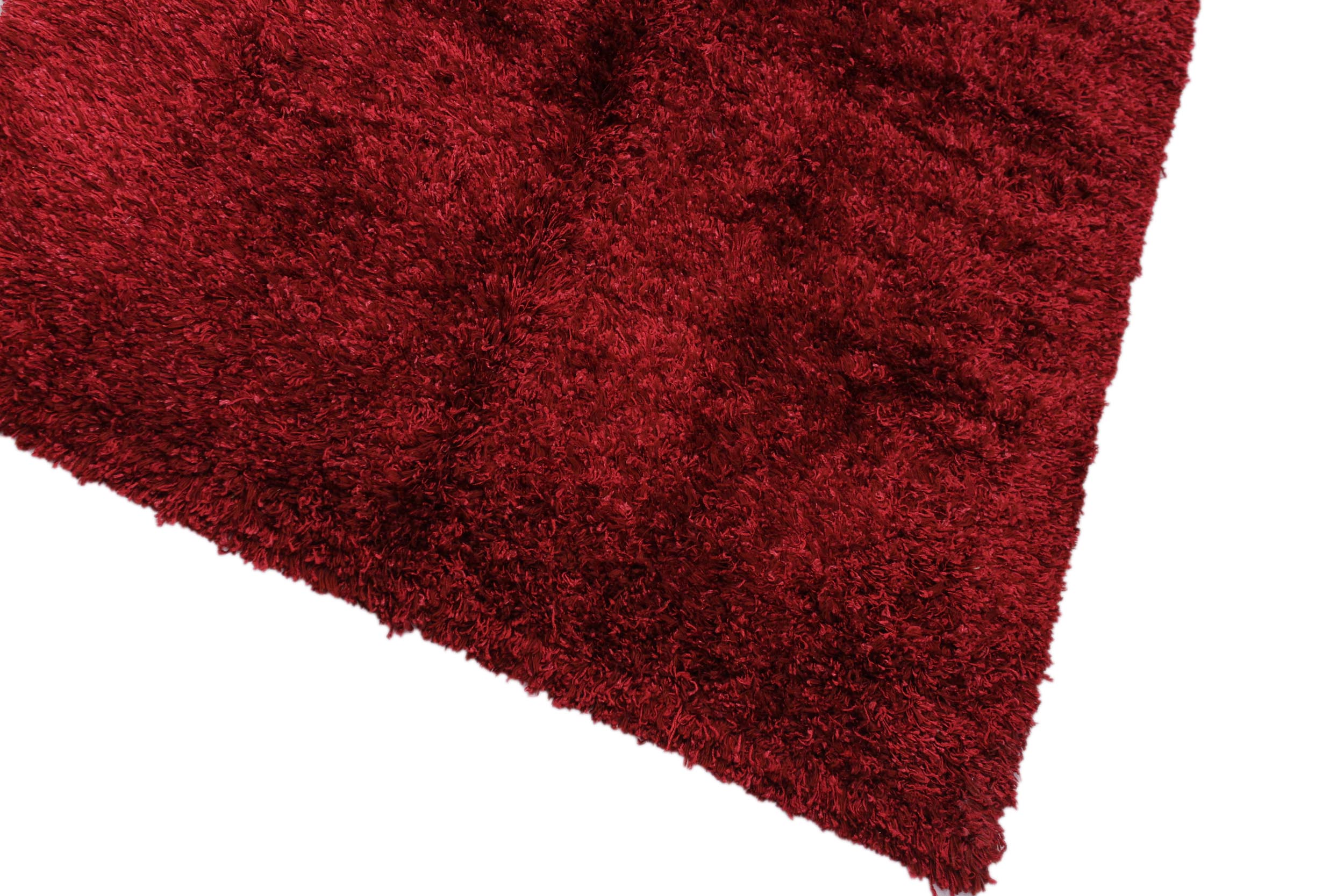 handmade Modern Shag Red Red Hand Knotted RECTANGLE 100% WOOL area rug 5 x 8