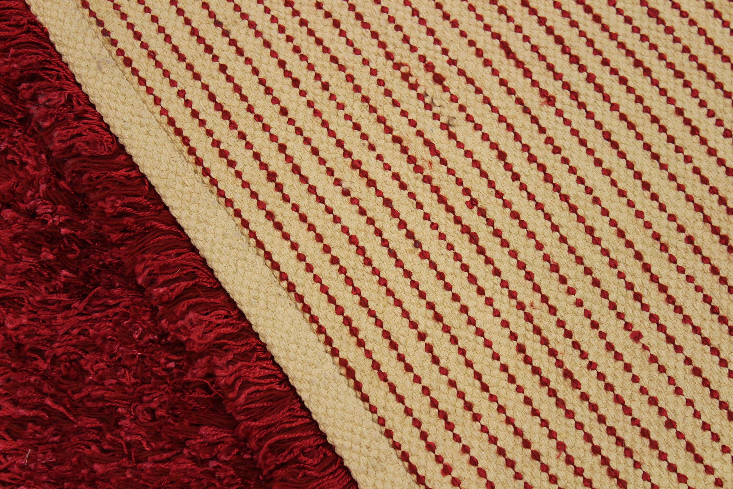 handmade Modern Shag Red Red Hand Knotted RECTANGLE 100% WOOL area rug 5 x 8