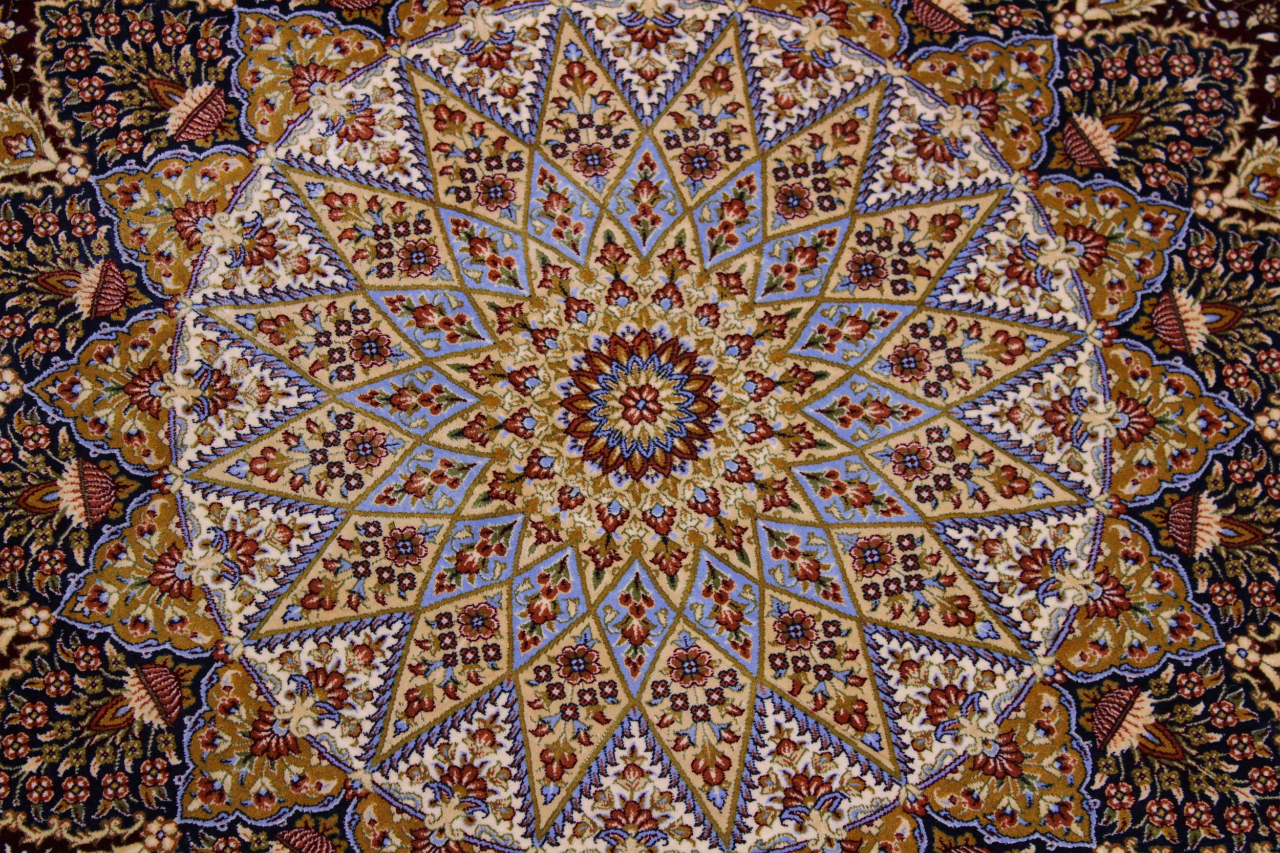 handmade Traditional  Red Red  RECTANGLE SILK area rug 7' x 10'