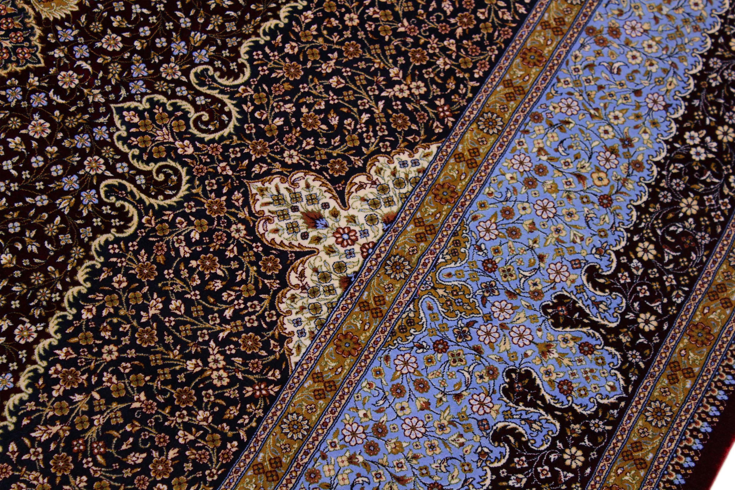 handmade Traditional  Red Red  RECTANGLE SILK area rug 7' x 10'