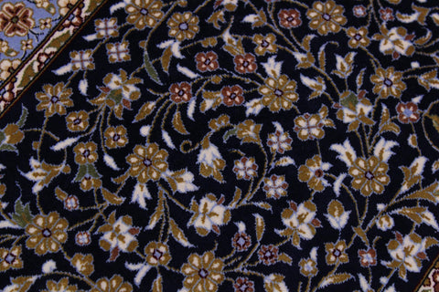 handmade Traditional  Blue Blue  RECTANGLE SILK area rug 8' x 12'