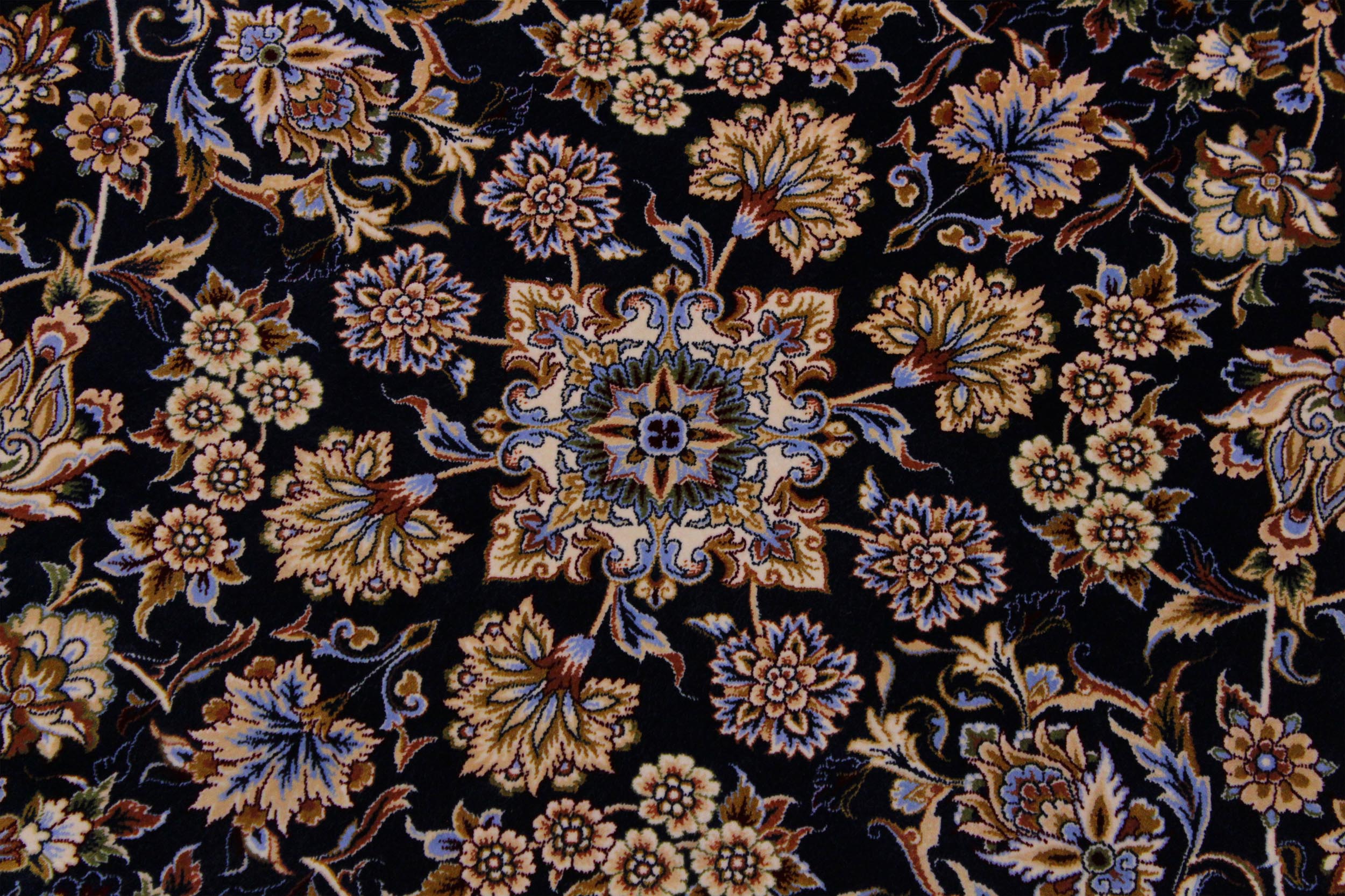 handmade Traditional  Blue Blue  RECTANGLE SILK area rug 8' x 11'