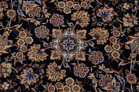 handmade Traditional  Blue Blue  RECTANGLE SILK area rug 8' x 11'