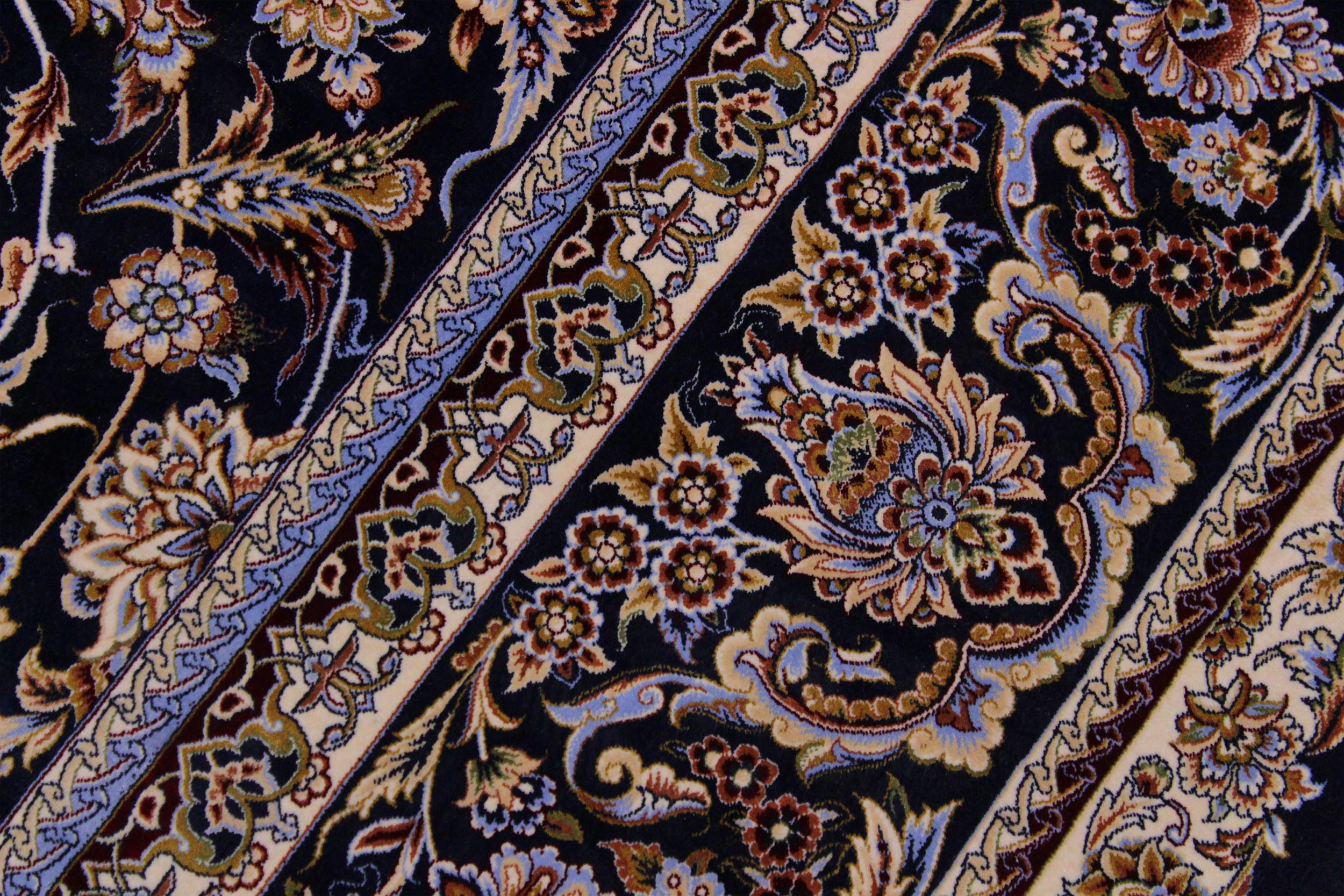 handmade Traditional  Blue Blue  RECTANGLE SILK area rug 8' x 11'