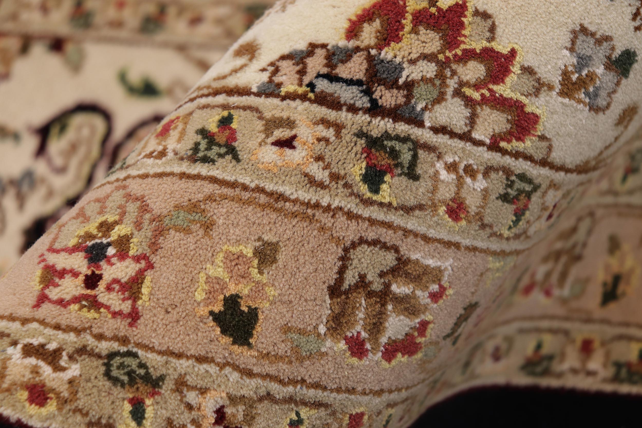 handmade Transitional  Black Ivory Hand Knotted RECTANGLE WOOL&SILK area rug 10x14