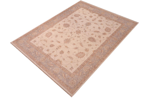 handmade Traditional Kafkaz Beige Blue Hand Knotted RECTANGLE 100% WOOL area rug 8x10