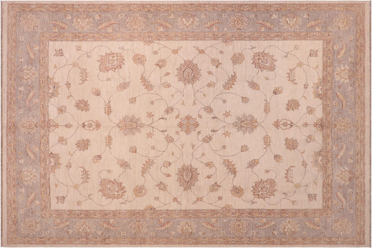 handmade Traditional Kafkaz Beige Blue Hand Knotted RECTANGLE 100% WOOL area rug 8x10