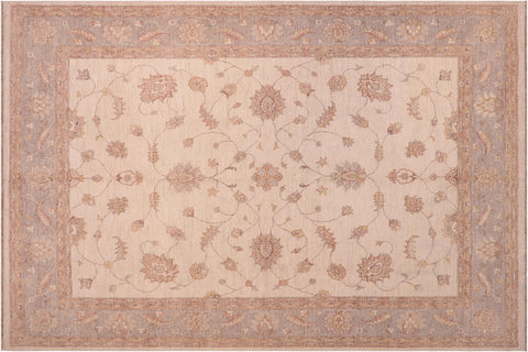 handmade Traditional Kafkaz Beige Blue Hand Knotted RECTANGLE 100% WOOL area rug 8x10