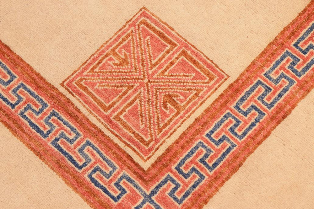 handmade Modern Kotan Beige Rust Hand Knotted RECTANGLE 100% WOOL area rug 6X8