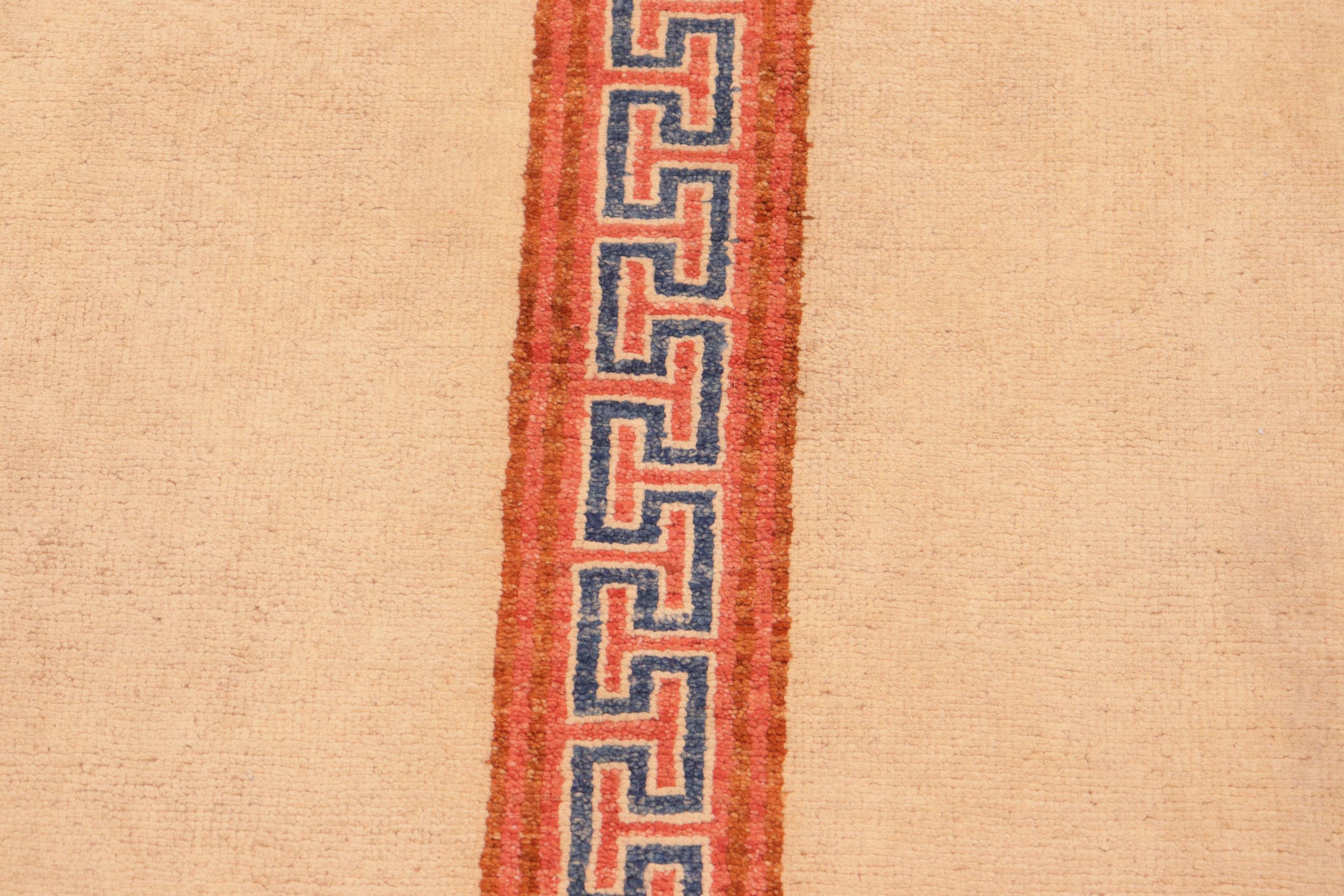 handmade Modern Kotan Beige Rust Hand Knotted RECTANGLE 100% WOOL area rug 6' x 8'
