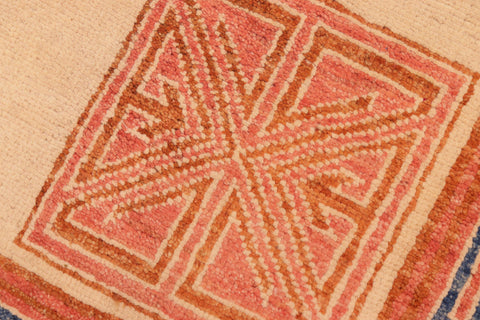 handmade Modern Kotan Beige Rust Hand Knotted RECTANGLE 100% WOOL area rug 6' x 8'