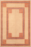 handmade Modern Kotan Beige Rust Hand Knotted RECTANGLE 100% WOOL area rug 6 x 8
