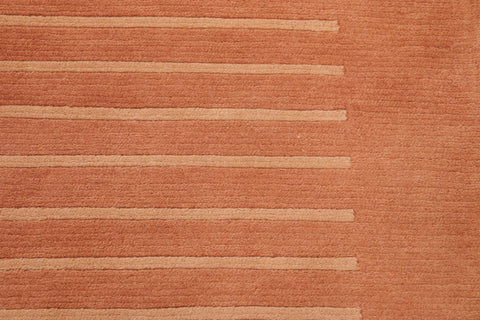 handmade Modern Art Deco Rust Tan Hand Knotted RECTANGLE 100% WOOL area rug 6x9