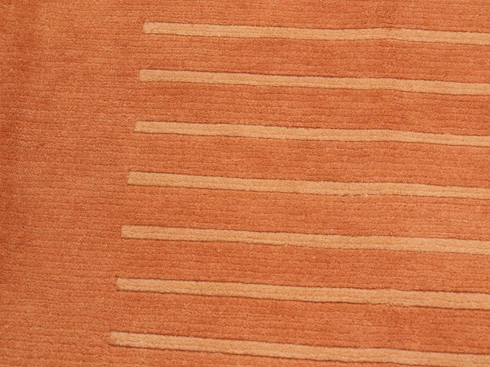 handmade Modern Art Deco Rust Tan Hand Knotted RECTANGLE 100% WOOL area rug 6x9