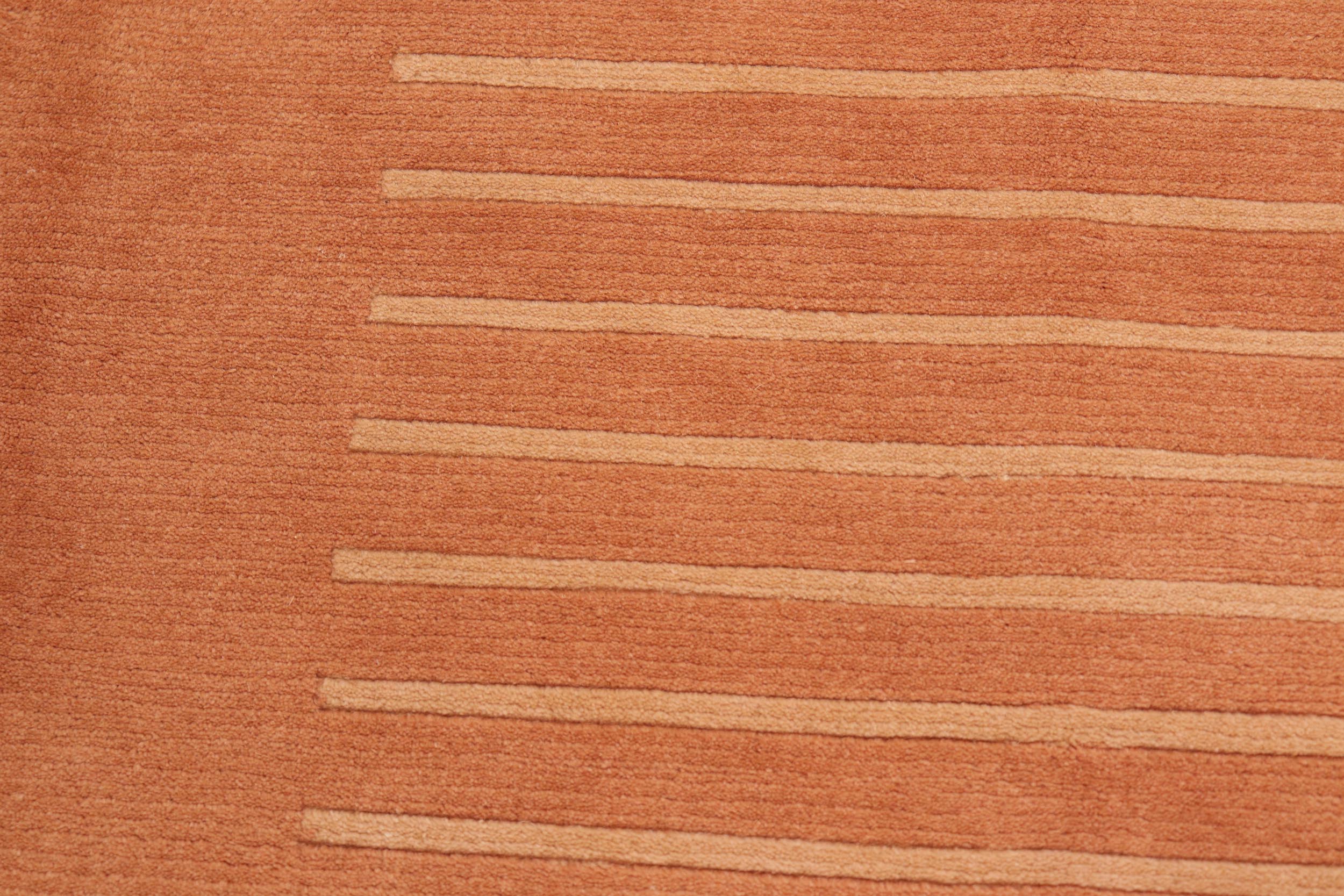 handmade Modern Art Deco Rust Tan Hand Knotted RECTANGLE 100% WOOL area rug 6x9