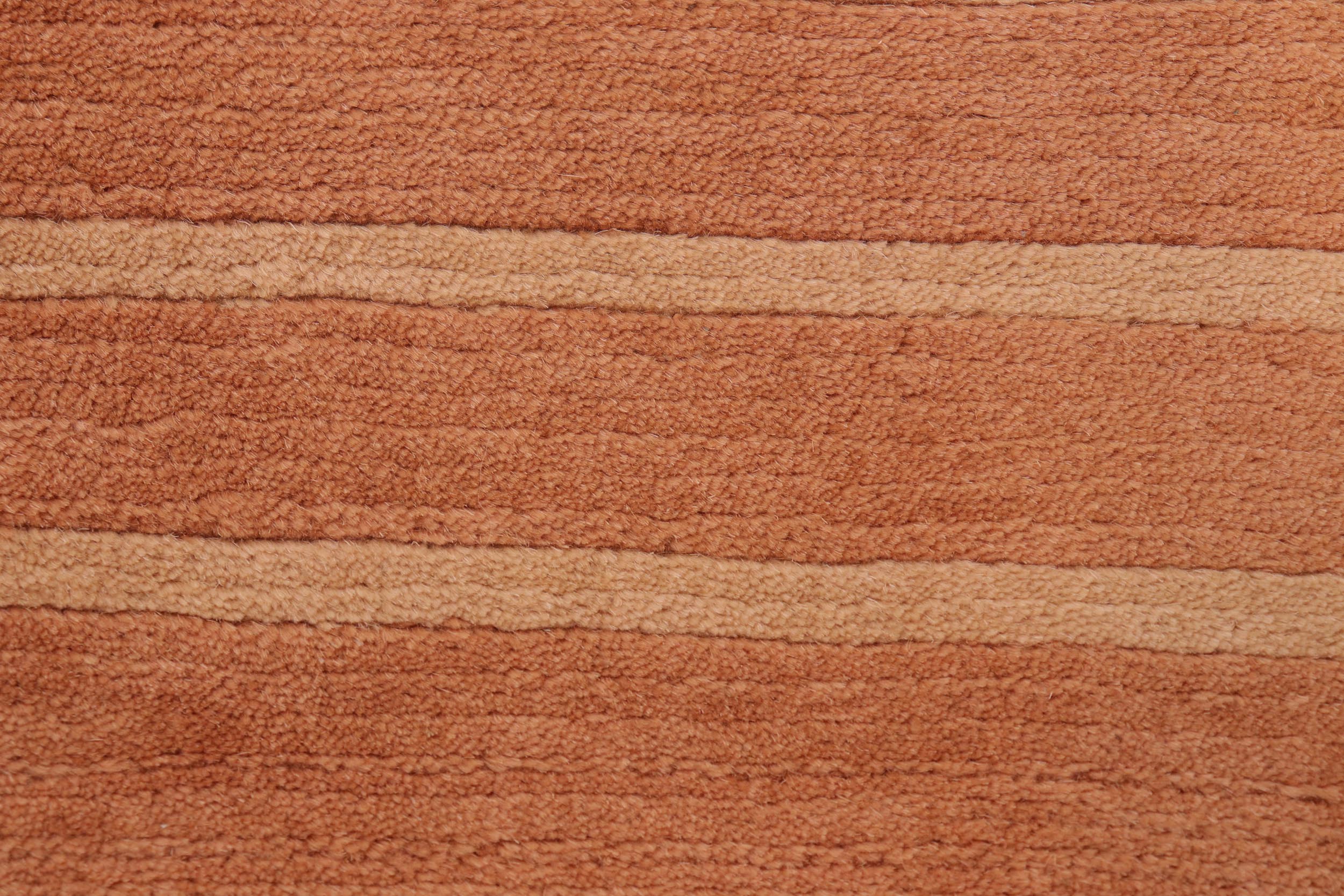 handmade Modern Art Deco Rust Tan Hand Knotted RECTANGLE 100% WOOL area rug 6x9