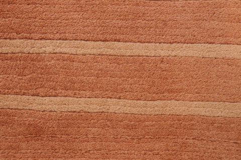 handmade Modern Art Deco Rust Tan Hand Knotted RECTANGLE 100% WOOL area rug 6x9