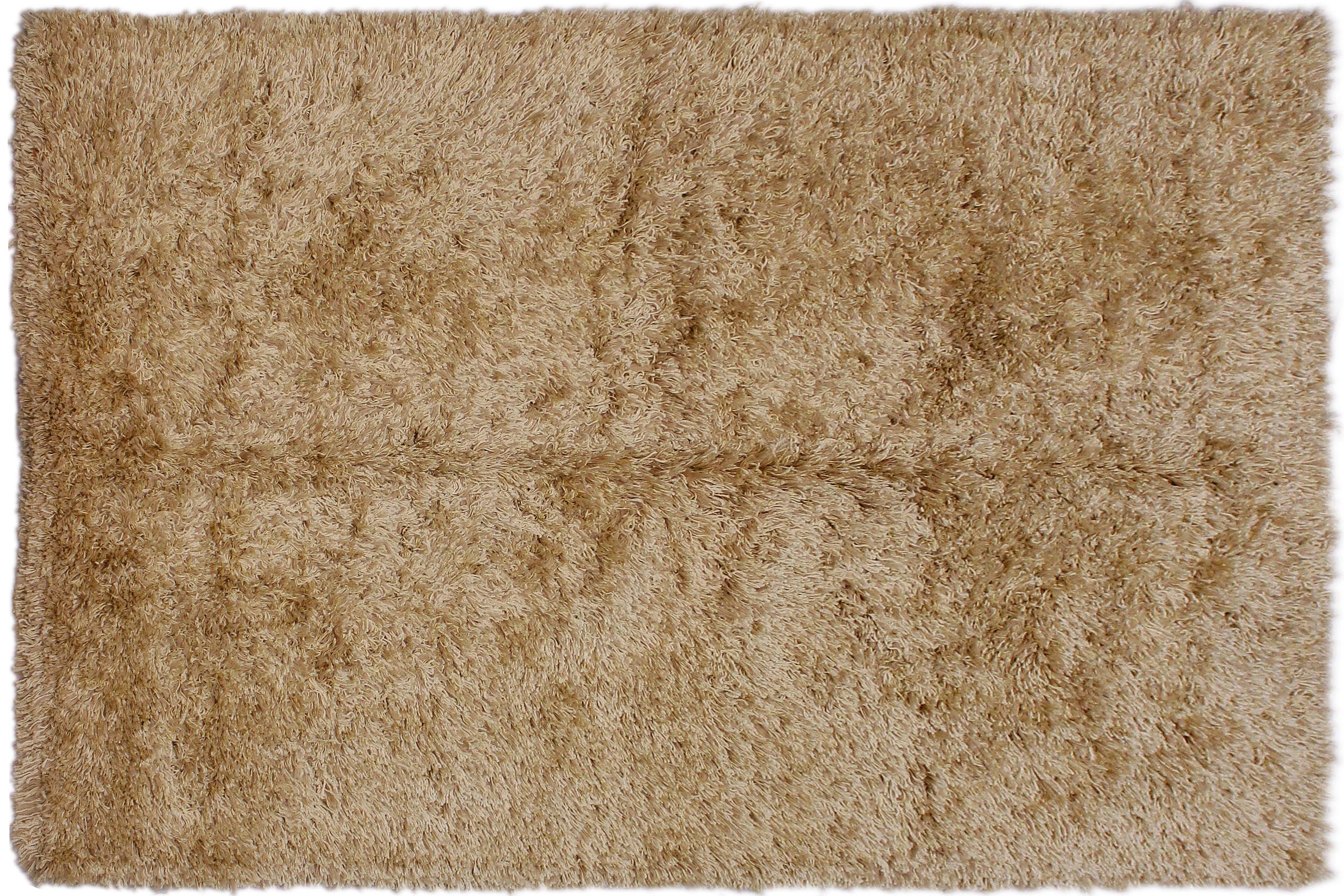 handmade Modern Shag Gold Gold Hand Knotted RECTANGLE 100% WOOL area rug 5' x 8'