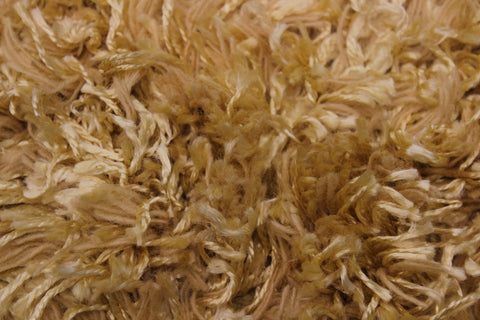 handmade Modern Shag Gold Gold Hand Knotted RECTANGLE 100% WOOL area rug 5' x 8'