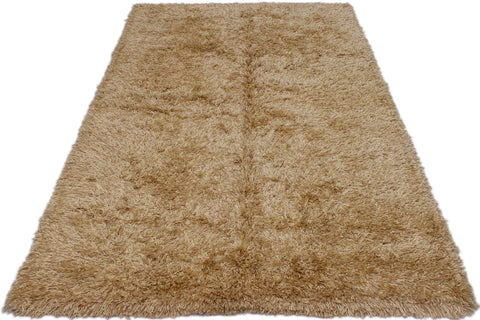 handmade Modern Shag Gold Gold Hand Knotted RECTANGLE 100% WOOL area rug 5' x 8'