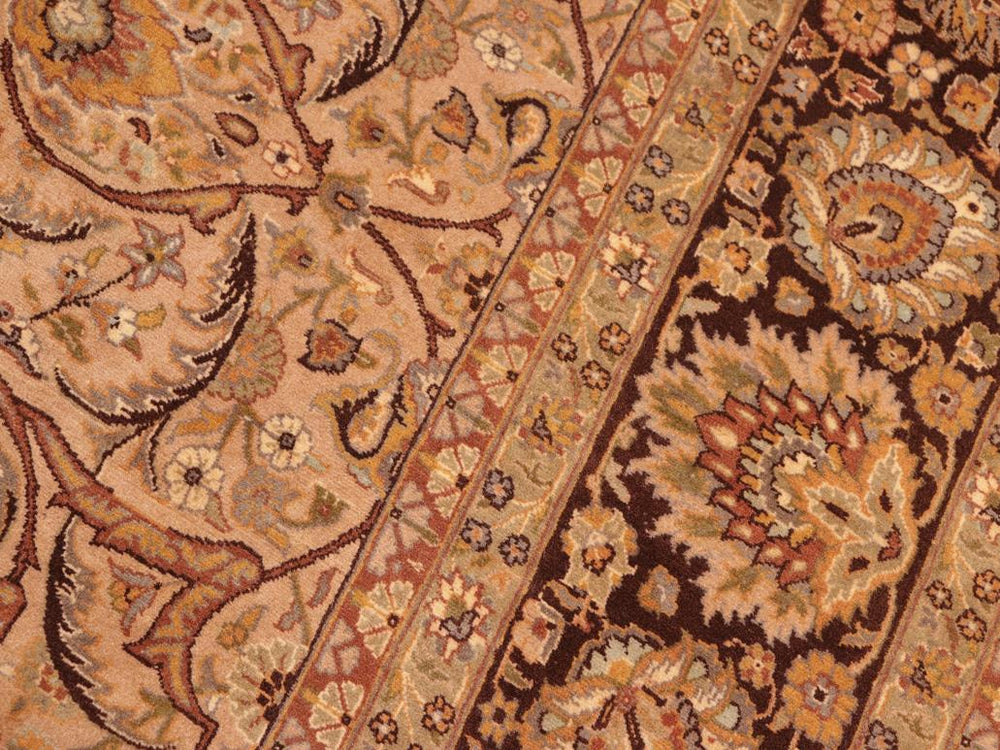 handmade Transitional Hajijellile Tan Brown Hand Knotted RECTANGLE 100% WOOL area rug 8x10