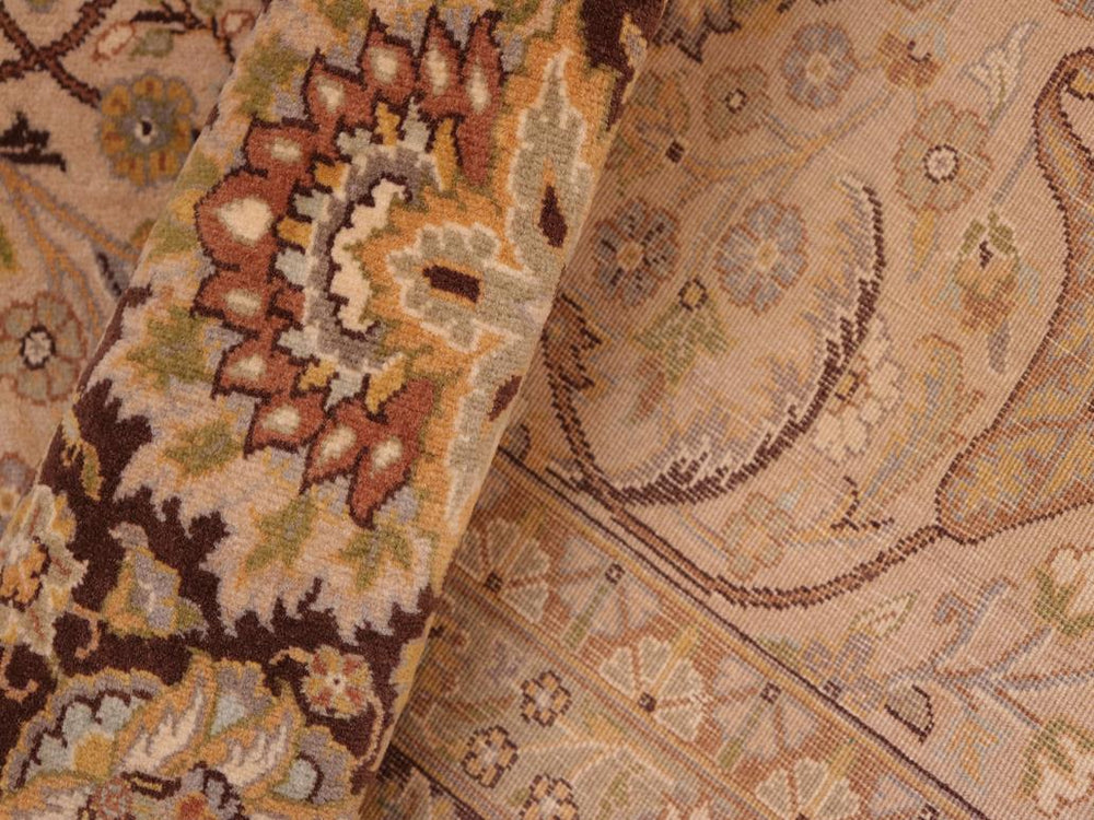 handmade Transitional Hajijellile Tan Brown Hand Knotted RECTANGLE 100% WOOL area rug 8x10