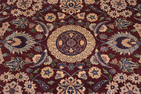 handmade Transitional Agra Tabriz Aubergine Blue Hand Knotted RECTANGLE 100% WOOL area rug 9x13