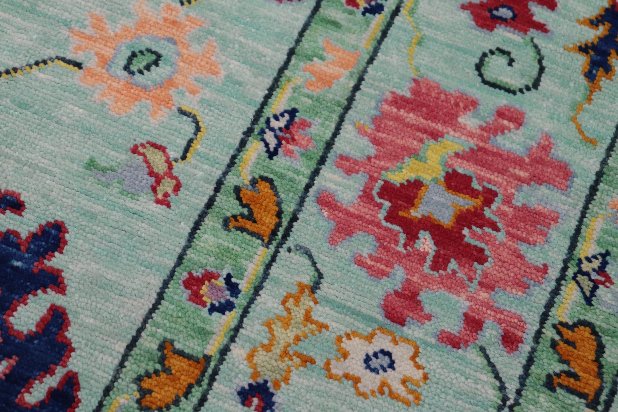 handmade Traditional Oushak Lt. Blue Lt. Blue Hand-made RECTANGLE 100% WOOL area rug 9' x 12'