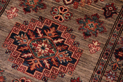 handmade Geometric Super Kazak Gray Gray Hand-made RUNNER 100% WOOL area rug 2x10