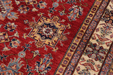 handmade Geometric Super Kazak Red Beige Hand-made RECTANGLE 100% WOOL area rug 6x9