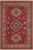 Rustic Super Kazak Arian Red/Beige Wool Rug - 4'9'' x 6'8''