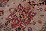 handmade Geometric Super Kazak Gray Beige Hand-made RECTANGLE 100% WOOL area rug 9x12