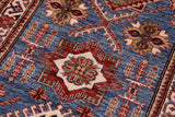 handmade Geometric Super Kazak Lt. Blue Beige Hand-made RUNNER 100% WOOL area rug 3x10
