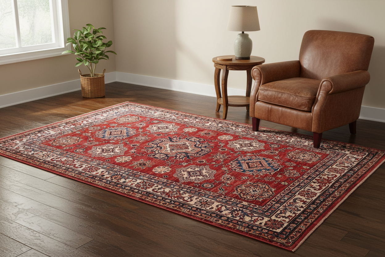 handmade Geometric Super Kazak Red Beige Hand Knotted RECTANGLE 100% WOOL area rug 6' x 8'