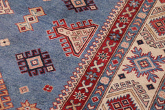 handmade Geometric Kazak Lt. Blue Beige Hand-made RECTANGLE 100% WOOL area rug 10'X13'