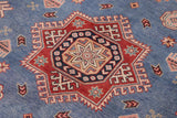 handmade Geometric Kazak Lt. Blue Beige Hand-made RECTANGLE 100% WOOL area rug 10' x 13'