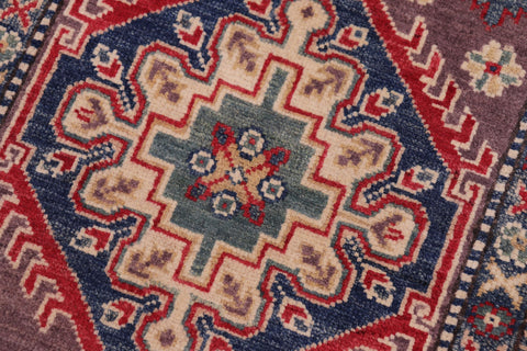 handmade Geometric Kazak Gray Beige Hand-made RUNNER 100% WOOL area rug 3x8