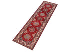 handmade Geometric kazak Red Beige Hand-made RUNNER 100% WOOL area rug 3x10
