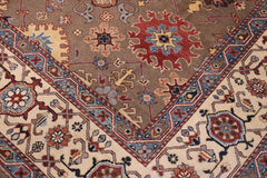 handmade Traditional Kafkaz Brown Beige Hand-made RECTANGLE 100% WOOL area rug 8X9