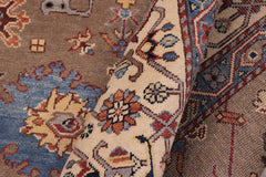 handmade Traditional Kafkaz Brown Beige Hand-made RECTANGLE 100% WOOL area rug 8X9