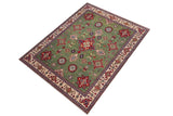 handmade Geometric Kazak Lt. Green Beige Hand-made RECTANGLE 100% WOOL area rug 8' x 9'