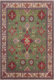 handmade Geometric Kazak Lt. Green Beige Hand-made RECTANGLE 100% WOOL area rug 8' x 9'