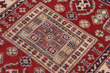 handmade Geometric Kazak Red Beige Hand-made RECTANGLE 100% WOOL area rug 3' x 5'
